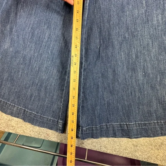 Pilcro Anthropologie Blue Wide Leg Jeans Size 26 High Rise Utility Denim Style - Picture 10 of 16